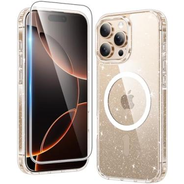 Imagem de FNTCASE Capa para iPhone 16 Pro-Max: capas de telefone magnéticas transparentes compatíveis com Magsafe Slim anti amarelamento grau militar proteção contra quedas capa protetora resistente