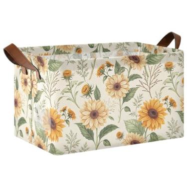 Imagem de Cestos organizadores de armários verdes bege para armazenamento e organização de trailers, cestas decorativas dobráveis de 40 x 28 x 25 cm para decoração de casa, armazenamento de cobertores, 1 pacote