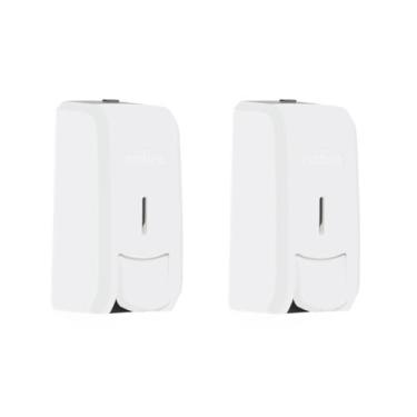Imagem de Kit com 2 Dispenser para Sabonete Líquido ou Álcool Gel 800ml Branco - Sem Reservatório