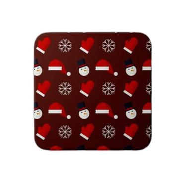 Imagem de Ladrilho Decorativo de Cerâmica Natalino com Estampa Boneco de Papai Noel e Neve