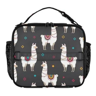 Imagem de Joisal Lancheira branca engraçada de alpaca para mulheres, meninas, lancheira, personalizada, infantil, masculina, lancheira para trabalho, bolsa térmica para meninos