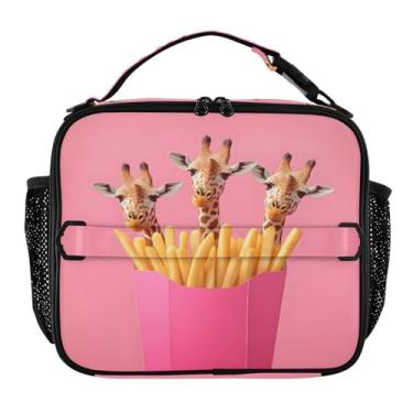 Imagem de Joisal Lancheira girafa de batatas fritas à prova de vazamento grande para homens, refrigerador macio com suporte para garrafa de água