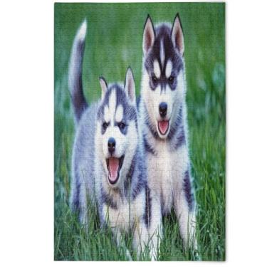 Imagem de Jigsaw Puzzles 1000 Pieces for Adults Cute White Black Puppy Dog Funny Puzzle Game Tech Gifts Creative Puzzles Gifts Animal Floral Artwork, 1000 Pieces, 29.5" x 19.7"