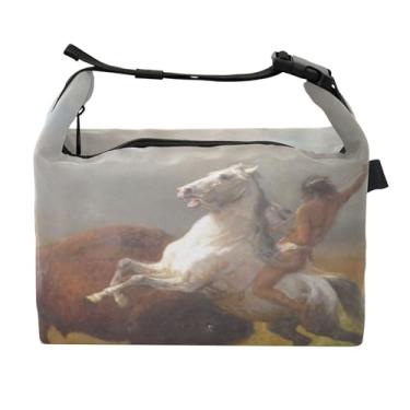 Imagem de TSENQUE Albert Bierstadt Study Last Buffalo Lancheira personalizada para mulheres meninas alça de ombro ajustável lancheira para trabalho fofa isolada