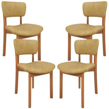 Imagem de Kit 04 Cadeiras Para Sala de Jantar Cozinha Living Estofada Dara L02 Couríssimo Fendi - Lyam Decor