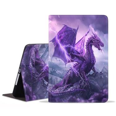 Imagem de FVAENDHIO Capa para Samsung Galaxy Tab A11 Plus/ A11+ 27.9 cm 2025 / A9+/A9 Plus 2023, capa protetora de couro, capa inteligente com suporte ajustável para despertar/hibernar, dragão roxo