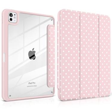 Imagem de Yebiseven Capa para iPad Pro de 11 polegadas (M5 2025 M4 2024) – [Suporte de lápis embutido], à prova de choque e elegante, parte traseira rígida transparente + borda de TPU macio, suporte magnético