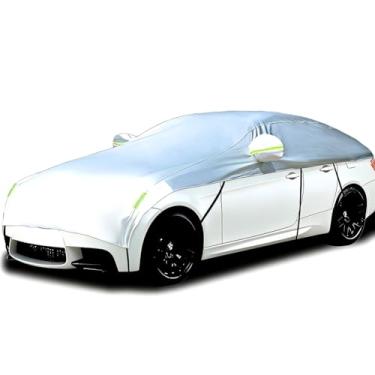 Imagem de Guuffe Capa para metade do carro para para-sol, metade do carro, capa de neve, impermeável, universal, 210D com algodão (Sedan)