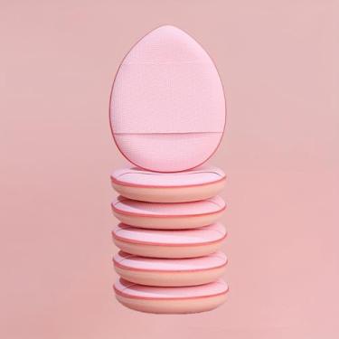 Imagem de Esponja de maquiagem em forma de pêra pacote com 3 mini sopro de gota de água sem fragrância para base, corretivo, pó molhado ou seco para viagem, rosa, 3 peças