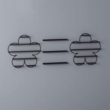 Imagem de Prateleiras de metal para armazenamento de esmalte de parede, produtos montados na parede, suporte organizador de esmalte de metal de 5 camadas com exibição de arte, prateleiras de estilo floral para