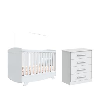 Imagem de Berço Cris Americano e Cômoda Gaveteiro Moveis Peroba MDF