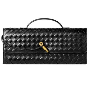 Imagem de XquiziFit Bolsas de mão femininas de tecido de couro para noite bolsas de ombro femininas transversais, Preto - PU, One Size