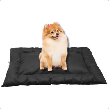 Imagem de Cama Caminha Colchonete Pequeno 70x50cm para Cachorro e Gato de Suede Lavável Almofada Pet Macia Confortável (Preto)