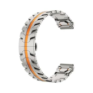Imagem de FFHDJL Pulseira de relógio de aço inoxidável de 20 mm e 22 mm para Samsung Galaxy Watch 7/6/5/4/3 de 40 mm e 44 mm S3 Active2 para Huawei Watch GT5 GT4 GT3 Gt2e, 20MM, Ágata