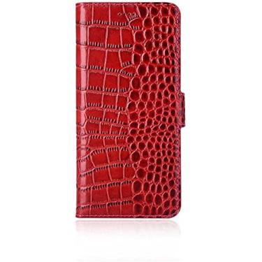 Imagem de MAALYA Capa de telefone flip magnética padrão de crocodilo, para Apple iPhone 14 Plus Case 2022 Stend Função Folio Capa de couro com porta-cartão (Cor: Vermelho)