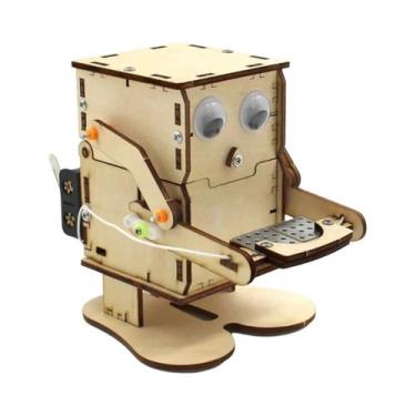 Imagem de Kit De Montagem De Robô De Madeira DIY Para Crianças, Experimento Cien