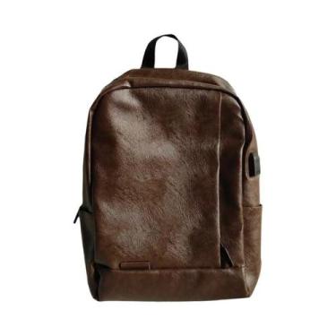 Imagem de Mochila De Moda Masculina Em Couro PU Casual Para Viagem Escritório Bo