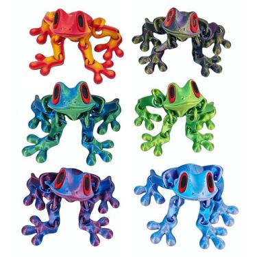 Imagem de 2025 Novo: Sapo magnético impresso em 3D realista doyyi - Conjunto de ímãs de geladeira de junta móvel para decoração criativa de casa e escritório, ímãs de geladeira de cozinha (6 peças)