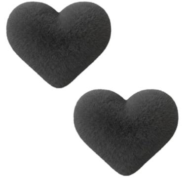Imagem de Almofada ção de Pelúcia Para Presente Decoração Quarto(2 CORAÇÃO CINZA P)