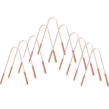 Imagem de KIT 10 Raspadores de Língua de Cobre Puro PREMIUM DUPIN - Higienizador Bucal que Remove Bactérias e Odor, Melhora a Saúde Oral