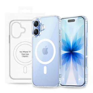 Imagem de Capinha Mag-Safe [iPhone 17] Clear Slim Case [Anti-Amarelamento] Compatível com Mag-Safe Transparente com [Proteção de Câmera] Resistente a Riscos e Anti Impacto