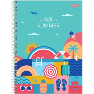 Imagem de Caderno 01X1 Capa Dura HIGH Feminino 80 Folhas Pacote com 4 Unidades -