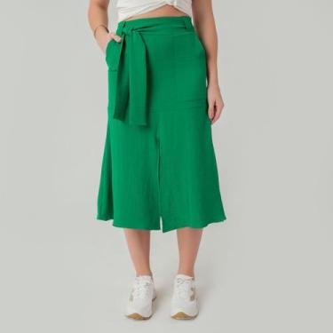 Imagem de Saia susie midi crepe heavy flow feminino, Verde, P, 10 unidades