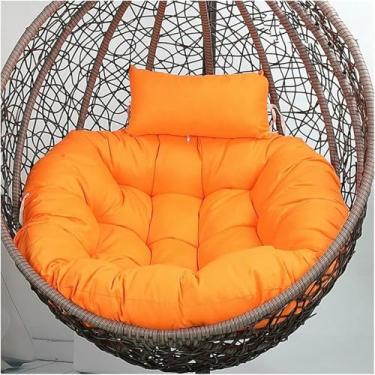 Imagem de Almofada para cadeira suspensa em formato de ovo, almofada redonda para cadeira de balanço com encosto de cabeça removível, 89 x 89 cm (35 x 35 polegadas).