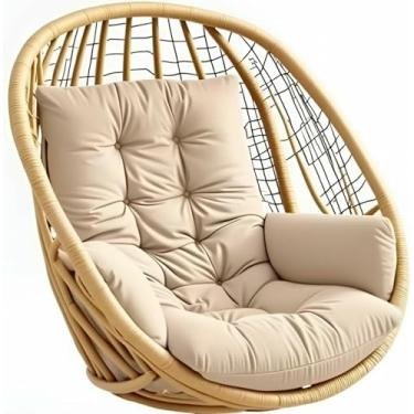 Imagem de Almofada para cadeira suspensa tipo ovo, para uso interno e externo, ideal para cestos suspensos e redes de balanço, com apoio de braço (OnlyCushion)