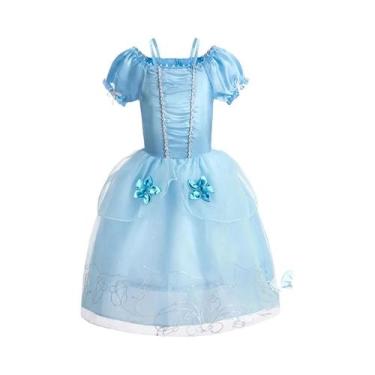 Imagem de Fantasia De Princesa Para Menina Rapunzel Bela Adormecida Belle Sofia 