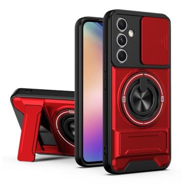 Imagem de SORAKA Capa para Samsung Galaxy A54 5G com suporte,proteção de lente com janela e capa dupla de PC e TPU compatível com suporte magnético para carro