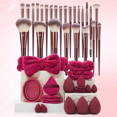 Imagem de Pincéis de maquiagem, kit de maquiagem multifuncional com 45 pincéis de maquiagem, conjunto de pincéis de maquiagem (conjunto de 45 peças)