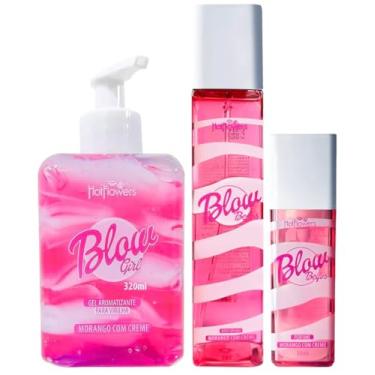 Imagem de Kit Blow Girl Hidratante 320ml Perfume 30ml e Body Spash 180ml Blow Beijos Morango com Creme