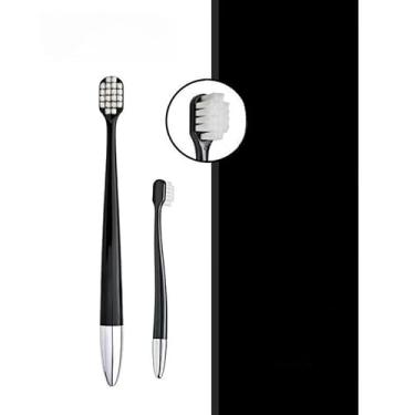 Imagem de Escova de dentes ultramacia com 7.000 cerdas, adequada para gengivas sensíveis, proporcionando cuidados bucais suaves mas eficazes. Concebida exclusivamente para adultos. (Preto Carvão)