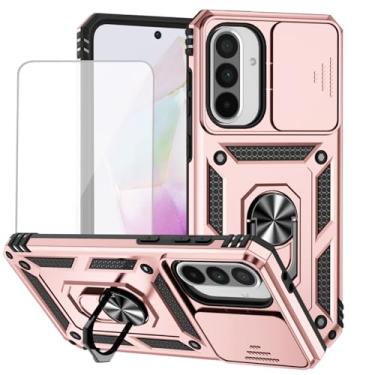 Imagem de Vokuha Capa para Galaxy A36 5G / Capas para Galaxy A56 com protetor de tela de vidro temperado e capa deslizante para câmera, anel de rotação de 360°, capa magnética para Samsung Galaxy A36 5G ouro