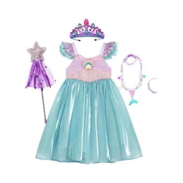 Imagem de Vestido De Princesa Ariel Da Pequena Sereia Para Meninas, Fantasia Cas