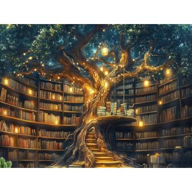 Imagem de ARPADAMO Kits de arte de diamante quadrado para adultos - pintura de diamante de broca quadrada de árvore da vida, arte de diamante quadrado, livros faça você mesmo, kits de arte para adultos e