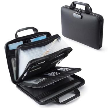 Imagem de SAFECaixa de documentos à prova de fogo com fechadura, caixa rígida à prova d'água, à prova de fogo, bolsa organizadora de armazenamento de documentos importante portátil para proprietários de