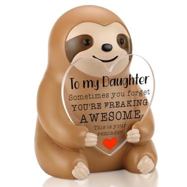 Imagem de CINRLLA Presente de incentivo para filha preguiça da mamãe pai, You're Freaking Awesome Funny Positive Reminder Figurine para meninas adolescentes, decoração de mesa fofa para aniversário, formatura