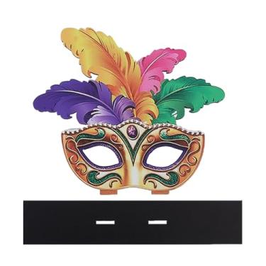 Imagem de Mardi Gras Mesa Decoração Sinais Mardi Gras Mesa Centros de Mesa Sinal em Forma de Máscara Decorações de Baile de Máscaras para Jantar