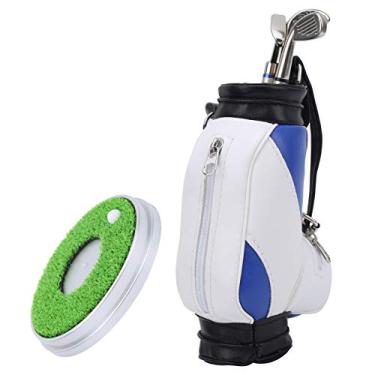 Imagem de MesaEscritórioCanetasdeGolfecomBolsa,GolfeBagPorta Caneta,Conjunto De LembrançasParaPaisFãsHomensGolfer (Color : Blueandwhite)
