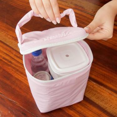 Imagem de Bolsa Térmica Impermeável 4,5L Ursinho Cooler para Marmita, Bebidas e Garrafa, Dobrável, Compacta e Livre de BPA 75045ROSAU