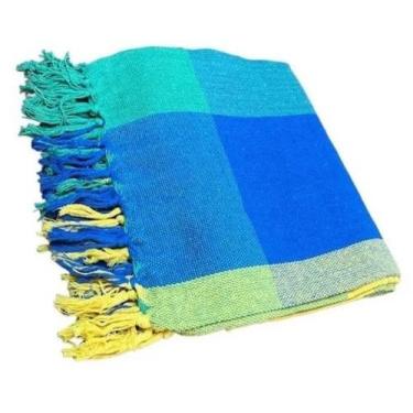 Imagem de Manta Para Sofá, Protetora Casal 240x180 - Artesanal, Xadrez Verde e A