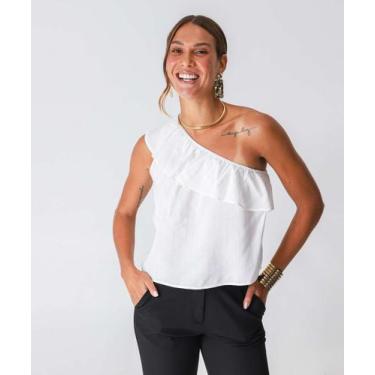 Imagem de Blusa Feminina Ombro Só Brilho Lurex Marisa Bege-83043, Bege, G