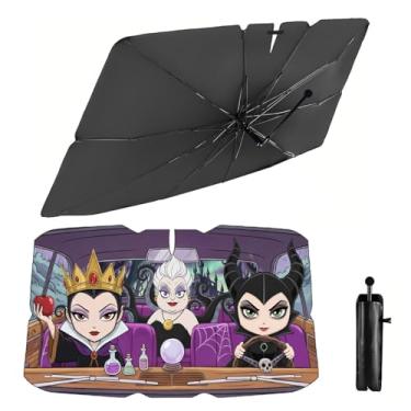 Imagem de GENANY Guarda-sol Bad Queen para para-brisa de carro (57 x 31 polegadas) com alça dobrável de rotação de 360°, guarda-chuva de para-brisa de carro dobrável para caminhão SUV, decoração