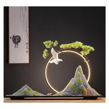 Imagem de Árvore artificial simulação criativa de pinho acolhedor ornamentos decorativos sala de estar varanda mesa planta verde bonsai decoração casa plantas falsas árvore falsa (B)