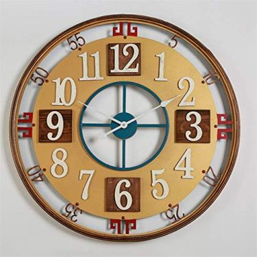 Imagem de Relógio de parede metálico nórdico relógio de parede, relógio minimalista moderno para sala de estar, decoração de casa relógio de parede 80 cm