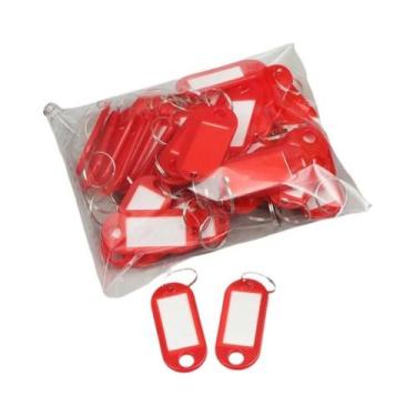 Imagem de Etiquetas Coloridas Para Chaveiro 50 Peças Identificação Nome Endereço