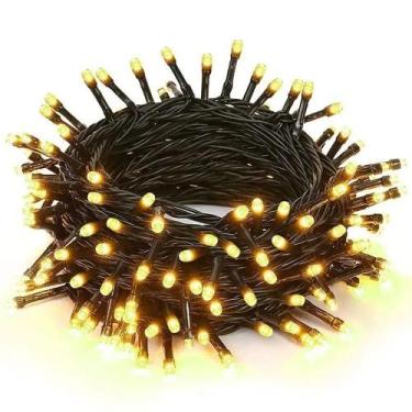 Imagem de Luz de Natal Cordão 500 Lâmpadas LED Warm Fio Verde EXTERNO Bivolt 50 