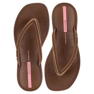 Imagem de Chinelo feminino glow ipanema 27398, Café, 36